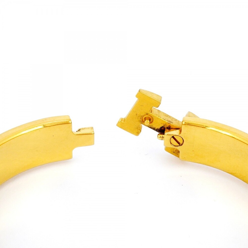 Hermes Click-Clack PM Bangle, GP Plated Gold, Orange, Women's - Picture 4 of 8